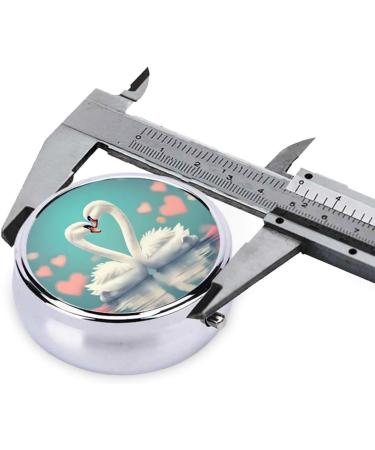 Portable 3 Compartment Swan Pill Box Organizer - Travel-Friendly Round Medicine Holder for Easy International Shipping - Buy Online on GoSupps.com