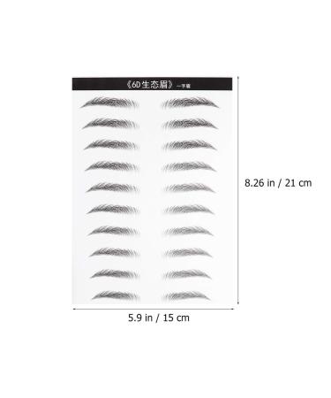 Solustrie 20 Pairs Waterproof Hair-Like Eyebrow Stickers for Men & Women | Durable Forehead Shaper Makeup | Synophridia Black - Buy Online on GoSupps.com