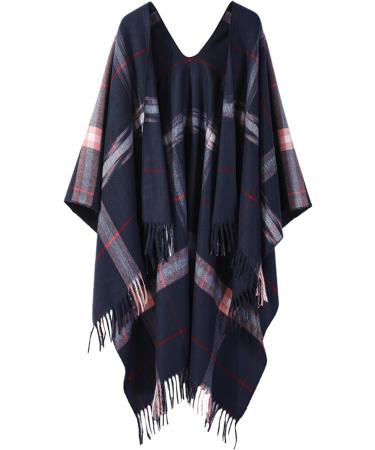 Buy Women's Triangular Scarf - Warm Winter Cape & Poncho with Floral Design - One Size Blue - Buy Online on GoSupps.com