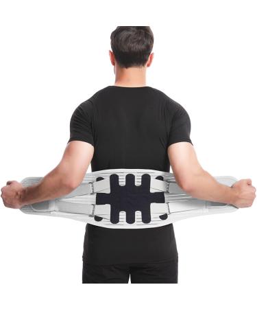 Back Brace for Lower Back Pain Relief with Bionic Design Lumbar Support Belt with Soft Breathable Knit Material for Herniated Disc Sciatica Back Support Belt for Men and Women Gray(L) Large