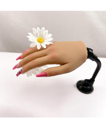 Soft Silicone Nail Practice Hand for Acrylic Nails - Flexible Fake Hand with Stand | Perfect for Nail Art - Buy Online on GoSupps.com