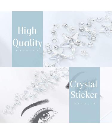 Ludress Crystal Face Stickers - Star Glitter Mermaid Festival Body Jewels - Sparkly Halloween Party Accessories for Women and Girls (White) - Buy Online on GoSupps.com