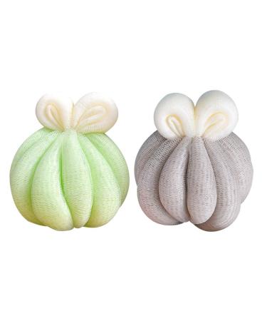 Beaupretty 2pcs Bath Shower Sponge Loofahs Mesh Pouf Shower Ball Body Scrubber Exfoliating Bubble Maker for Body Wash Men Women Bathroom Skin Random Color
