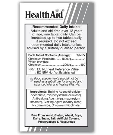 Buy Health Aid Crom Picolinate - Premium Chromium Supplement for Blood Sugar Support | International Shipping Available - Buy Online on GoSupps.com