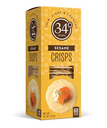 34 Degrees Sesame Crisps 6-Pack - Thin, Light & Crunchy (4.5oz each) - Buy Online on GoSupps.com