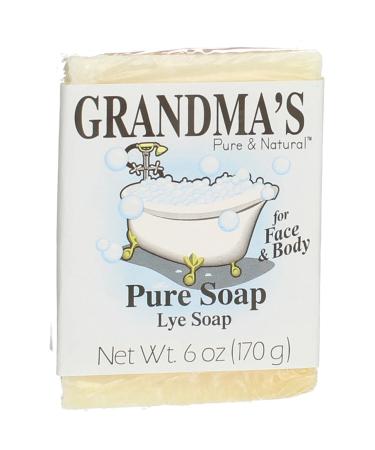 Grandma's Pure Lye Soap Bar Unscented Face & Body Wash Cleans with No Detergens Dyes & Fragrances - 60018 Pack of 2