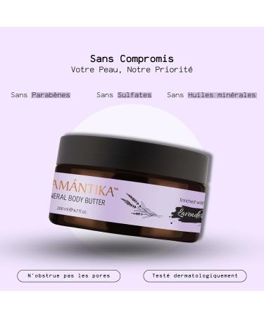 SEAMANTIKA - Beurre Corporel Min ral la Lavande - Hydratation Intense et Apaisante - pour Peaux S ches Sensibles - Enrichi en Beurre de Karit - Sans Parab nes Sulfates Huiles min rales - 250 ml - Buy Online on GoSupps.com