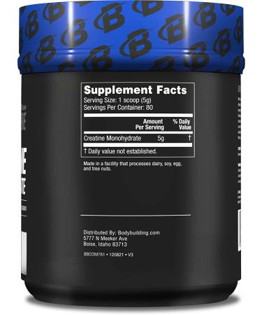 Bodybuilding.com Signature Creatine Monohydrate Powder - 400g - Muscle Size, Strength, Power, Performance & Recovery - Unflavored - Buy Online on GoSupps.com