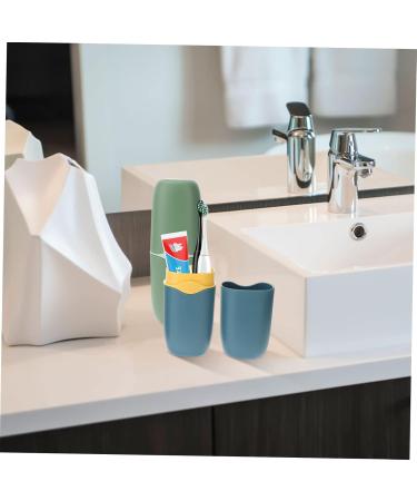 Frcolor 2-Piece Travel Toothpaste & Toothbrush Holder Set Outdoor Washing Storage Cup for On-the-Go Oral Care - Buy Online on GoSupps.com