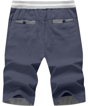 Makalon Men's Summer Workout Track Shorts with Pockets - Grey, Large | Elastic Band, Casual Sports Running Pants - Buy Online on GoSupps.com
