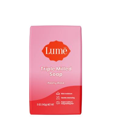 Lume Triple Milled Soap - Rich Moisture & Gentle Cleansing - Paraben Free  Phthalate Free  Skin Safe - 5 ounce (Peony Rose) Peony Rose 1 Count (Pack of 1)