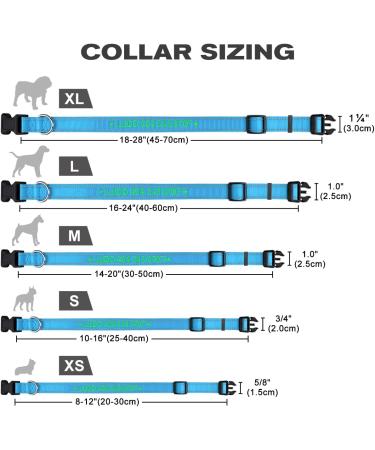 Buy Tagme Personalized Dog Collar for Small Dogs - Embroidered Reflective Nylon Sky Blue XS (1 Pack) - Custom Pet Name & Phone Number - Buy Online on GoSupps.com
