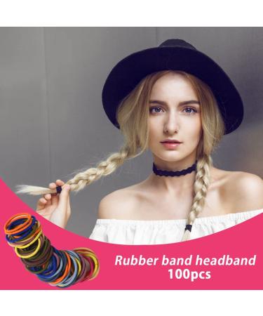 100PCS Colorful 4MM Hair Elastics Hair Ties - Ponytail Holders for Medium to Thick Hair - 2 Inch Diameter Elastic Bands - Curly Hair Accessories for Women and Men - 20 Colors - Buy Online on GoSupps.com