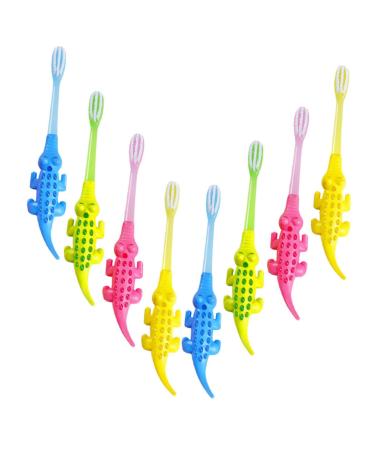 Minkissy 8st Cartoon-Tier-toothbrush Krokodil-toothbrush toothbrush toothbrush made of wood laundry bucket made of metal toys cable railing kit milk teeth clean manual PBT detergent