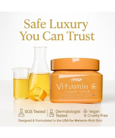 IYASA Vitamin C Sugar Scrub for Daily Exfoliation | Helps Remove Dead Surface and Supports Smoother-Feeling Skin | Refreshing Cleanse | Suitable for Melanin-Rich Skin | 8.8 oz Vitamin C 8.05 Ounce (Pack of 1) - Buy Online on GoSupps.com