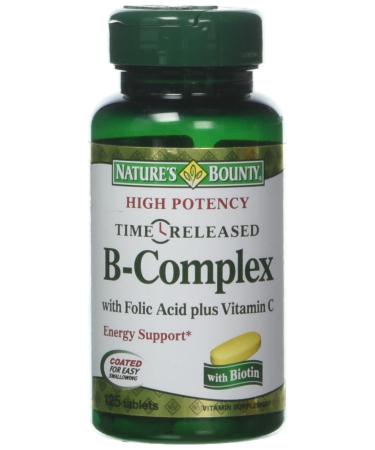 Nature's Bounty B-Complex Time Released 125 Coated Tablets - Buy Online on GoSupps.com