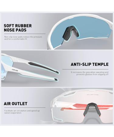 Buy KAPVOE Polarized Self-Tinting Cycling Glasses - Interchangeable Photochromatic Lenses for MTB Sports - Buy Online on GoSupps.com