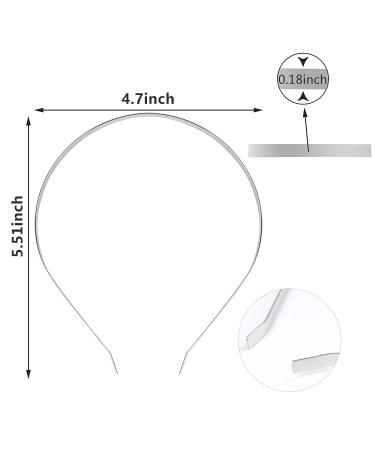 24-Piece Smooth Metal Headbands - DIY Craft Wire Frame Hairband for Women, Silver - Buy Online on GoSupps.com