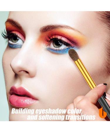 Urbanstrive 3pcs Professional Eye Makeup Brushes Set | Soft Synthetic Blending Brush Kit for Flawless Eyeshadow Eyeliner & Eyebrow Application - Gold - Buy Online on GoSupps.com