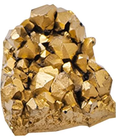 Raw Crystals Electroplated Golden Crystal Clusters | Mineral Crystal Specimen Natural Crystal Raw Gemstones Cluster for Home Decoration Crafts - Buy Online on GoSupps.com