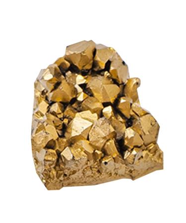 Crystal Rock Stone Electroplated Golden Crystal Mineral Crystal Specimen Natural Crystal Raw Gemstones Cluster for Home Decoration Crafts