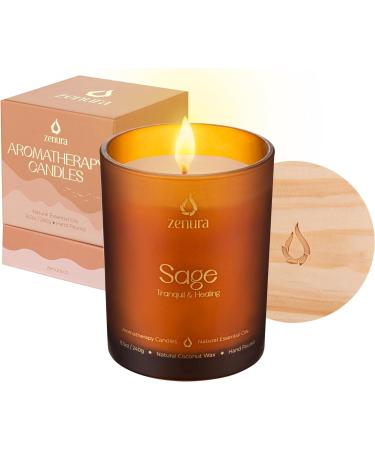Aromatherapy Palo Santo & Sage Candle - Natural Coconut Wax for Meditation | International Shipping Available - Buy Online on GoSupps.com