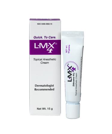 LMX4 Lidocaine Pain Relief Cream 15g Tube  Topical Fast Acting Long Lasting use for Cuts Scraps Sunburn Bites