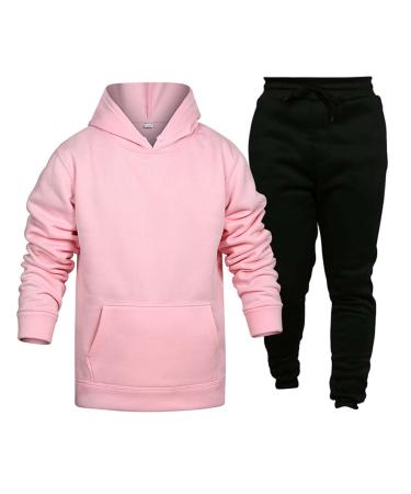 Hanxiulin training suit men jogging suit sports suit fashionable sports suit pants jacket set autumn and winter leisure clothes men jogging suit sweatshirt pants pink m