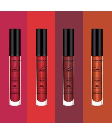 Deborah Milano Fluid Velvet Mat Lipstick No. 21 Poppy Red | Long-lasting Matte Liquid Lipstick for Soft Moisturized Lips | 4.5g - International Shipping Available - Buy Online on GoSupps.com