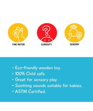 Shumee Wooden Elephant Baby Rattle Clutching Toy - Animal Teether for Babies 6 Months+ (Boys and Girls) - Perfect Gift - Buy Online on GoSupps.com