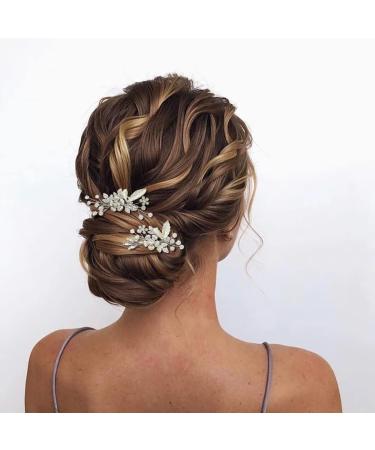 Edary Bridal Crystal Wedding Hair Comb - Flower & Leaf Hair Accessories for Women & Girls (2 Pack) - Buy Online on GoSupps.com