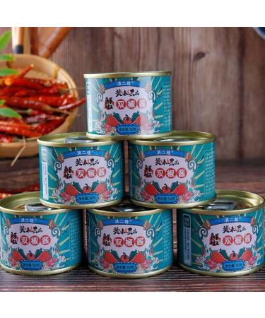 Double color chili sauce50g/can garlic chopped chili sauce Hunan specialty colored chili sauce mixed Noodles chili sauce Pickles noodles sauce pickled pepper seasoning (2 can) - Buy Online on GoSupps.com