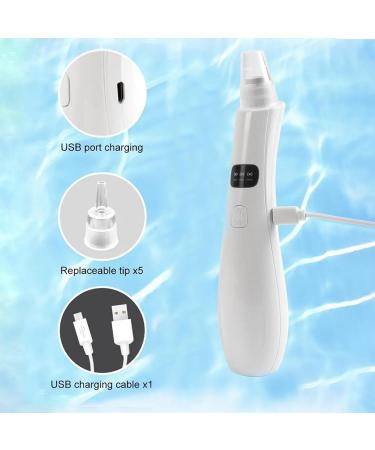 Blackhead Extractor Blackhead Remover Skin Tag Removal Kit with 5 Probes Pore Extractor Portable Pimple Extractor Rechargeable USB Port 3 Speeds Control for Women and Men White - Buy Online on GoSupps.com