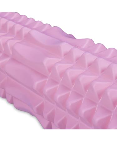 Relaxdays Fascia Roller Set of 3 - Massage Roller Fascia Stick & Hedgehog Ball for Neck Back & Legs - Medium Hard Pink - Improve Muscle Recovery - Buy Online on GoSupps.com