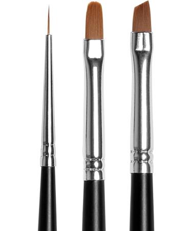 Mylee Artiste Nail Brush Kit - Professional Quality 3-Piece Set for Gel Nail Art & Polish Application - Oval Angled Fine Brushes for Manicure Painting - Home and Salon Use - Buy Online on GoSupps.com