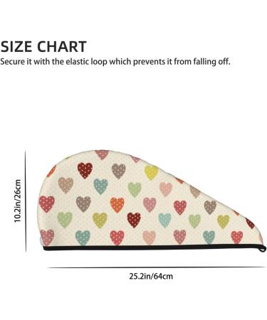 Heart Polka Dot Microfiber Hair Towel for Women | Super Absorbent Coral Velvet Quick Dry Wrap for Long Curly & Thick Hair - Buy Online on GoSupps.com