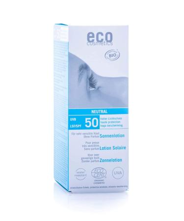 Eco cosmetics eco sun lotion neutral SF50+ waterproof vegan without microplastics natural cosmetics for face and body 1 x 100 ml SPF 50 - Buy Online on GoSupps.com