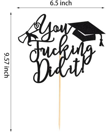 Arthsdite 1Pc You Did It Cake Topper/Class of 2024 Cake Decorations/Congrats Grad Graduation Party Decorations - Black Glitter Black You Did It Cake Topper - Buy Online on GoSupps.com