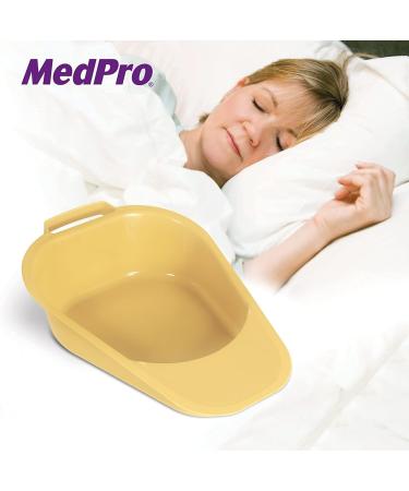 Medpro Easy Clean Portable Bed Pan with Plastic Guard and Handles for Adults - Buy Online on GoSupps.com