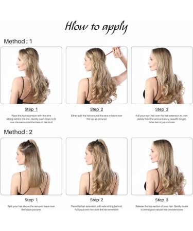 Curly Wig Hairpieces Flip in Women Hair Extensions Natural bent Invisible Halo Hair Extensions M01 (16H613 Dirty Blonde) - Buy Online on GoSupps.com