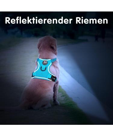 POPOTET Reflective Dog Harness - Soft Breathable Mesh Adjustable Neck & Chest Double Padded Vest No Suffocation - Blue Large - 1 Pack - Buy Online on GoSupps.com