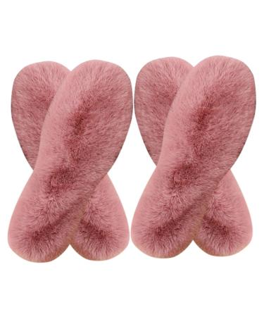 NOLITOY 4 Pairs Unisex Inner Soles Boots Shoes Insoles Unisex Shoes Insoles Women Inner Soles Insoles for Boots Winter Inner Insoles Faux Rabbit Fur Slipper Sole Women's Fluffy Pink