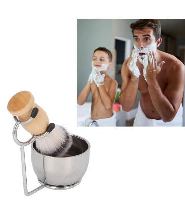 3-in-1 Men's Shaving Set - Razi Brush Synthetic Hair Stainless Steel Bowl & Holder - Perfect Gift for Home Salon - Buy Online on GoSupps.com