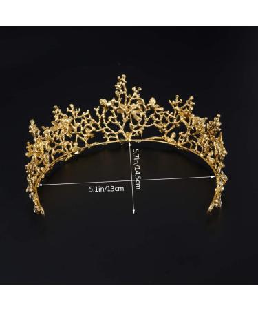 Frcolor Gold Crown Princess Tiara | Crystal Bridal Headband for Women - Buy Online on GoSupps.com