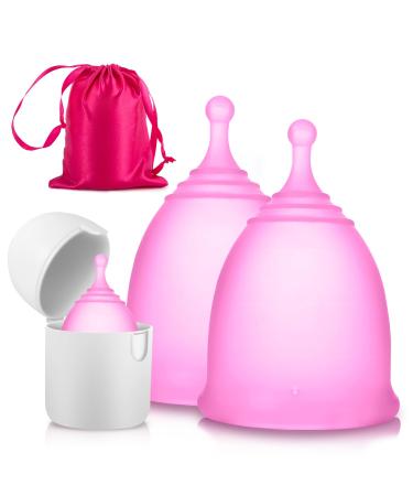 Menstrual cup with storage box menstrual cup made of medical silicone reusable period cup Merula Cup leakproof periods cup period cup set small s m waterproof 1 piece (1 Pack)