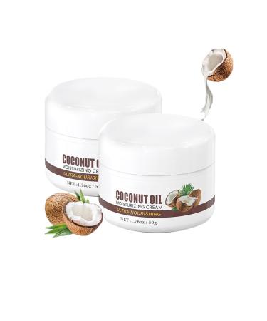 Coconut Oil Lotion - 2 Pcs Hydrating Body Lotion Infused with Coconut Oil Hydrates Dry Skin Instantly Deep Nourishment Lightweight & Fast Absorbing Non Greasy for Hand Feet Leg Body