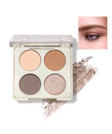 HALEYS Eyeshadow Quad Palette - Re-play Long-Wearing Talc-Free Easy-To-Use Buttery velvety Shades The Everything Eye Makeup Palette Matte and Glitter powders Smooth Blending Pigmented Vegan