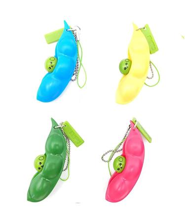 Squeeze Beans & Peanuts Keychain Sensory Facial Expressions Squeeze-a-Bean Random Color