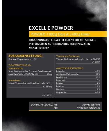 Equistro Excell E Powder for Horses (Tub Size: 1kg Tub) - Buy Online on GoSupps.com