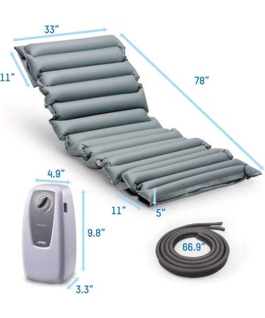 Apex Medical Domus 2s 5 Alternating Pressure Mattress with Electric Pump - Hospital Bed Overlay for Pressure Ulcer Prevention & Treatment - Buy Online on GoSupps.com